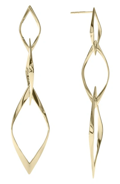 Lana Twisted Kite Drop Earrings In Yellow Gold
