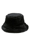 Ted Baker Prinnia Faux Fur Bucket Hat In Black