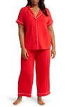 Nordstrom Moonlight Crop Pajamas In Red Barbados