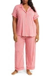 Nordstrom Moonlight Crop Pajamas In Red Barbados Buffalo Check