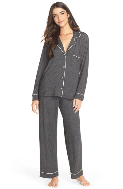 Eberjey Gisele Jersey Knit Pajamas In Charcoal Heather