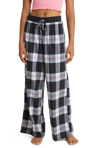 Bp. Plaid Flannel Pajama Pants In Black Griffin Plaid