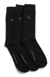 Rodd & Gunn Dry Plains 3-pack Cotton Blend Crew Socks In Onyx