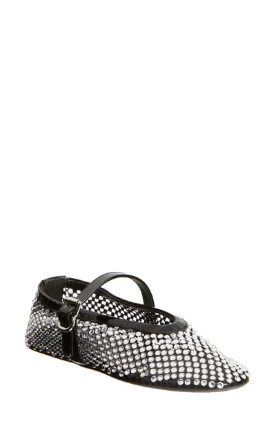 Alaïa Rhinestone Mesh Ballerina Flat In Black
