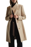 Reiss Mia Asymmetric Coat In Camel