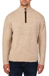 Rainforest The Mont Tremblant Rib Knit Quarter Zip Sweater In Oatmeal