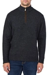 Rainforest The Mont Tremblant Rib Knit Quarter Zip Sweater In Charcoal