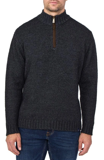 Rainforest The Mont Tremblant Rib Knit Quarter Zip Sweater In Charcoal