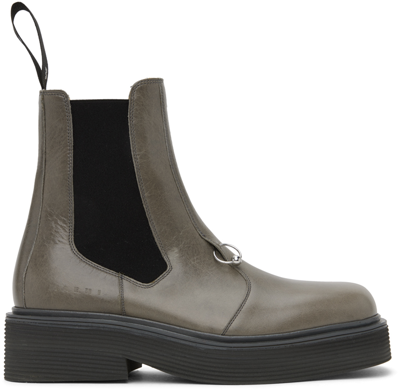 Marni Gray O-ring Chelsea Boots In 00n95 Grey