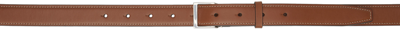 Acne Studios Brown Leather Buckle Belt In 700 Brown