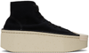 Y-3 Lace-up Platform Sneakers In Black/black/cream Wh