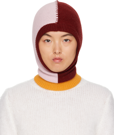 Marni Pink & Red Colorblock Balaclava In Cbc20 Quartz