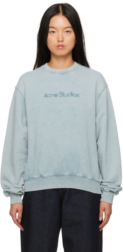 Acne Studios Blue Blurred Sweatshirt In Light Blue