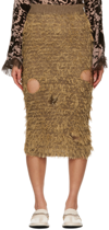 Acne Studios Fuzzy Skirt In 640 Camel Brown