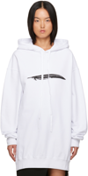 Ann Demeulemeester Annemarie Feather Printed Hoodie In 001 White + Black