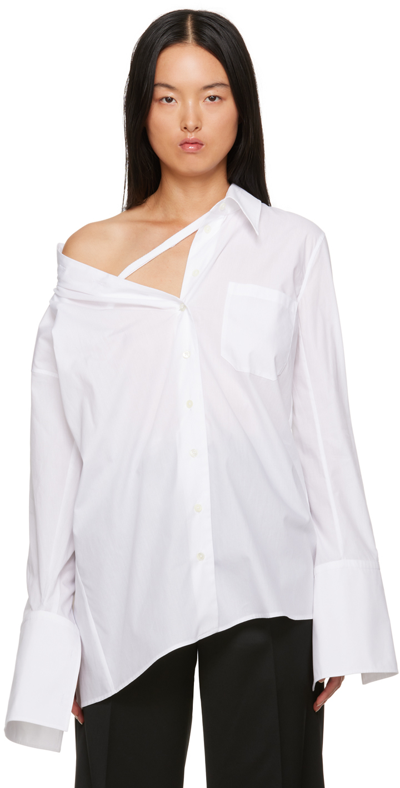 Ann Demeulemeester White Daria Drop Shoulder Shirt In 001 White