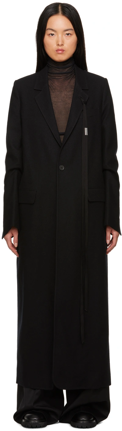 Ann Demeulemeester Lieke Wool Coat In Black