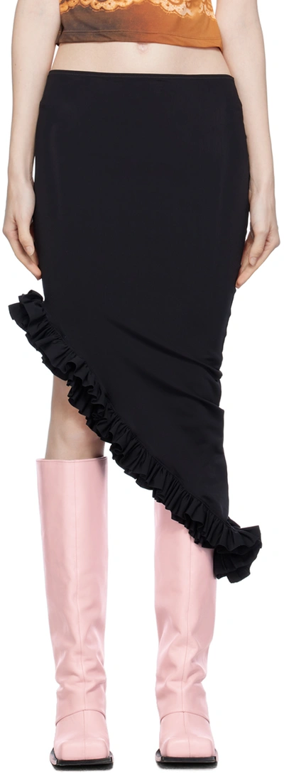 Emily Watson Black Frilly Midi Skirt