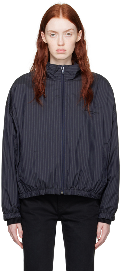 Alexander Wang Black Coaches Track Jacket In Blue