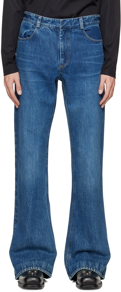 Aaron Esh Blue Puddle Jeans In 25129910 Mid Wash