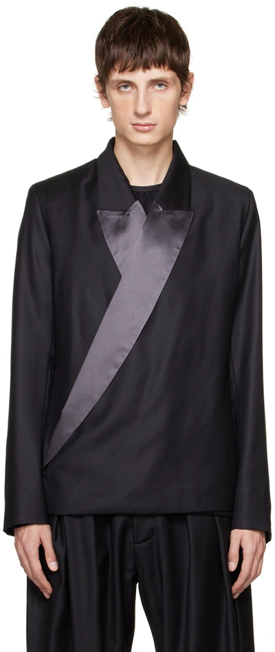 Aaron Esh Black Low Lapel Blazer