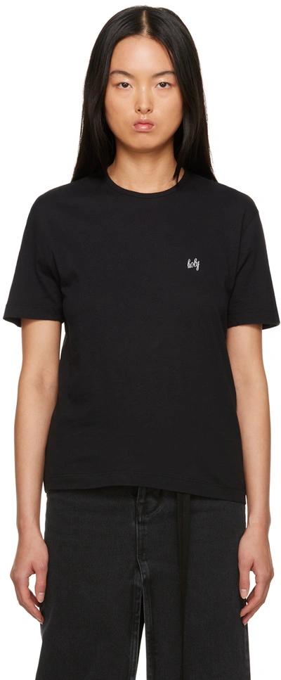 Ann Demeulemeester Black Dagmar T-shirt In 099 Black/embroidery