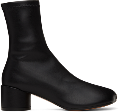 Mm6 Maison Margiela Black Anatomic Stretch Ankle Boots In T8013 Black