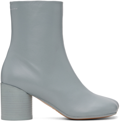 Mm6 Maison Margiela Blue Anatomic Boots In T8060 High-rise