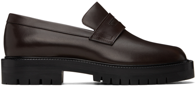 Maison Margiela Brown Tabi Loafers In H8787 Dark Brown