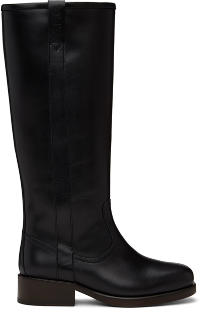 Apc Black Heloise Boots In Lzz Black
