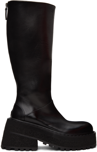 Marsèll Black Carretta Boots In 666 Black