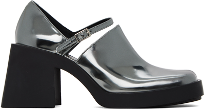 Justine Clenquet Silver Kim Heels In Gun Metal