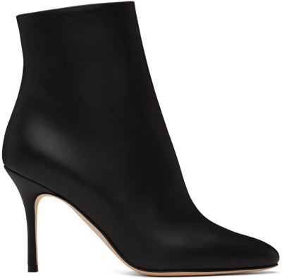 MANOLO BLAHNIK BLACK INSOPO ANKLE BOOTS