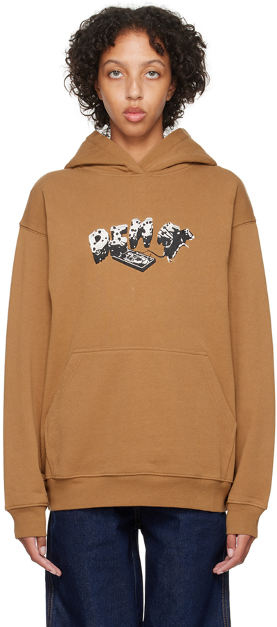 Dime Brown Embroidered Hoodie In Cappuccino