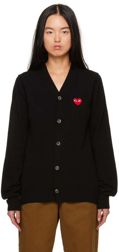 Comme Des Garçons Play Black Heart Patch Cardigan