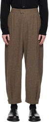 AMOMENTO BROWN STRIPED TROUSERS