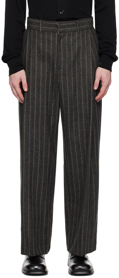 Amomento Wool Stripe Martin Pants In Grey