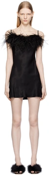 Sleeper Black Boheme Slip Minidress In Black