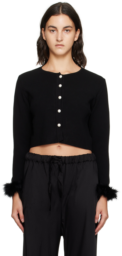 Sleeper Women's Knit Cropped Jacket In Black