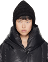 Open Yy Black Rolled Beanie In Black