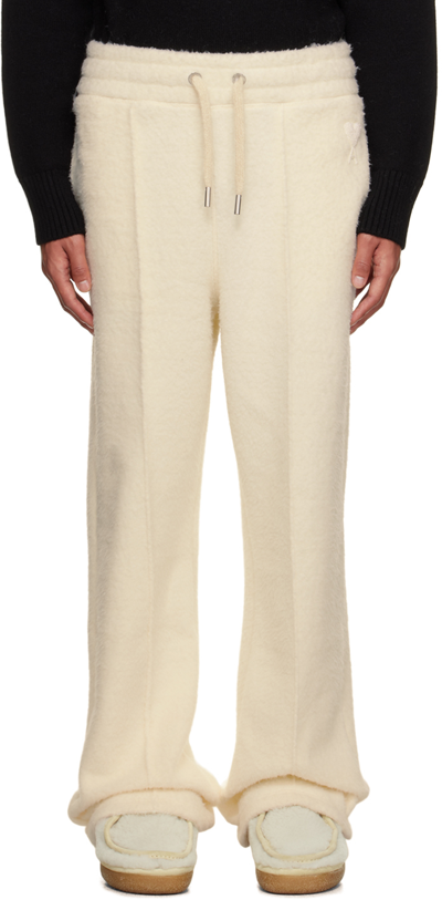 Ami Alexandre Mattiussi Off-white Drawstring Sweatpants In Ivory/185