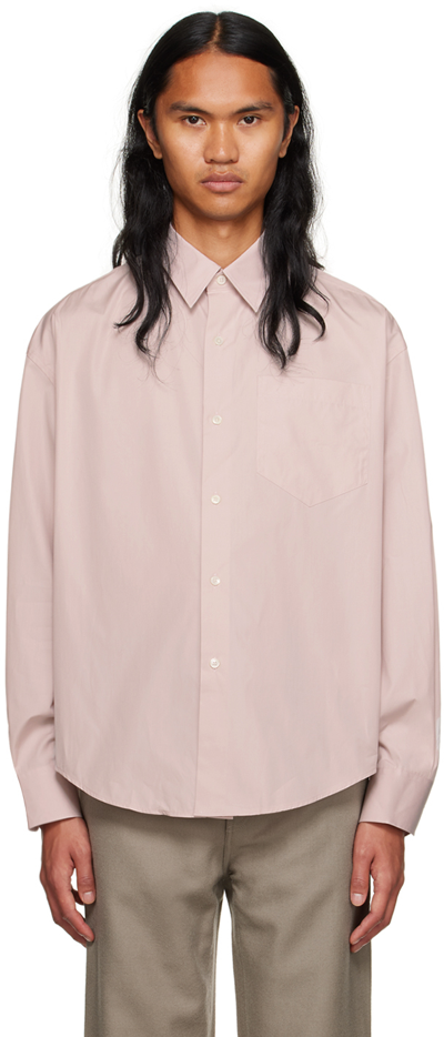 Ami Alexandre Mattiussi Pink Boxy-fit Shirt In Beige