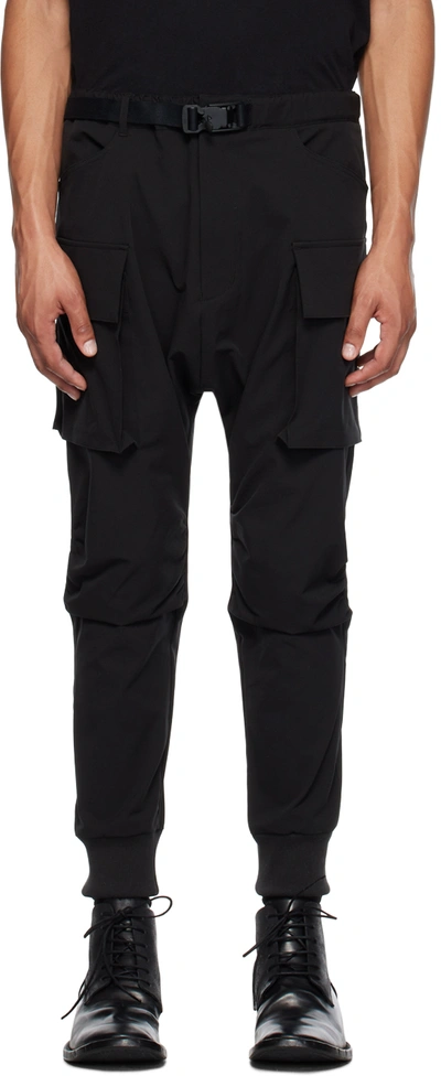 The Viridi-anne Black Belted Cargo Trousers In A-black