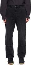 THISISNEVERTHAT BLACK LIGHTNING DENIM CARGO PANTS