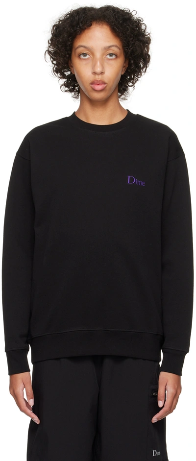 Dime Black Embroidered Sweatshirt