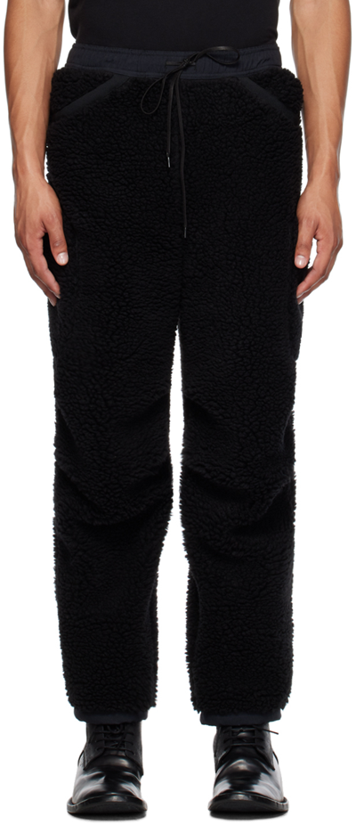 The Viridi-anne Black Boa Cargo Trousers In A-black