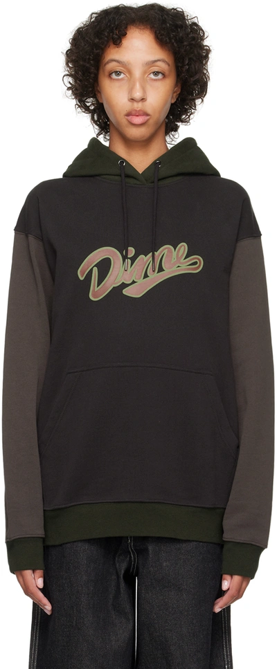 Dime Green Paneled Hoodie In Army