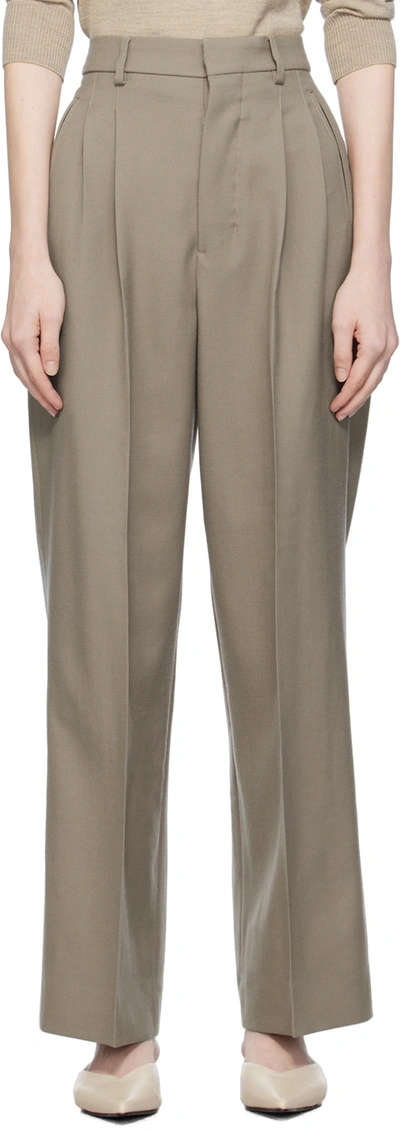 Ami Alexandre Mattiussi Straight Fit Trousers Neutrals For Women In Brown