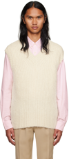 Ami Alexandre Mattiussi Alpaca-blend Vest In Ivory/185