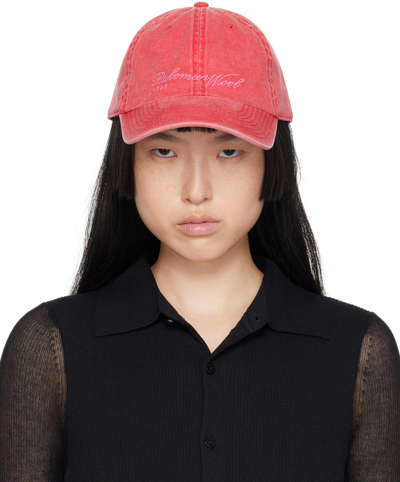 Paloma Wool Logo刺绣石洗效果棒球帽 In Red